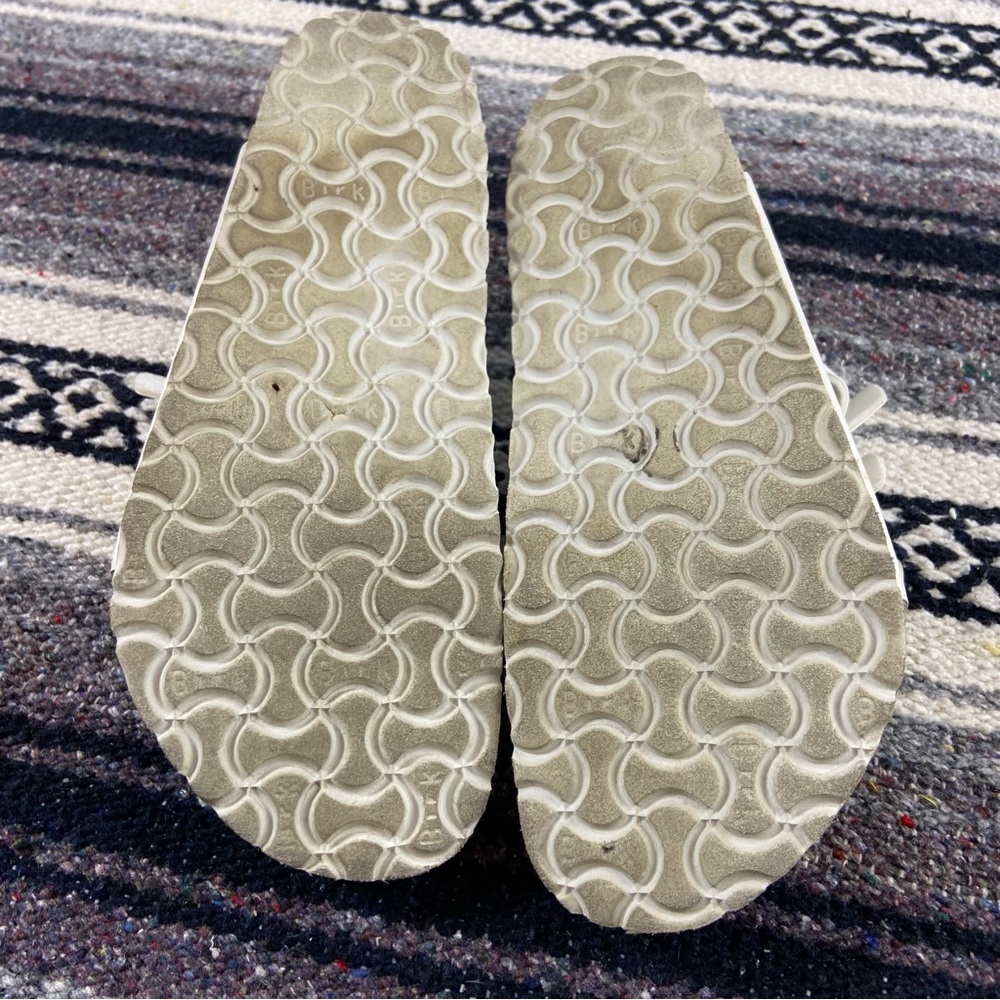 Birkenstock Womens White Florida Birko-Flor Sandals Buckles Size 39/8 Leather - Picture 11 of 12
